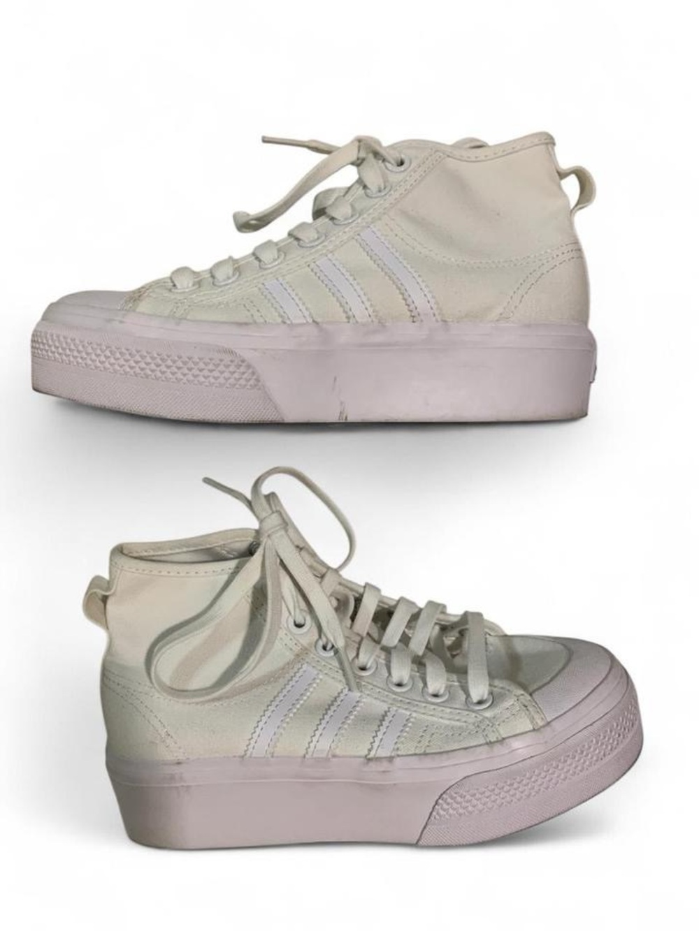 Adidas white Nizza Platform Mid Shoes